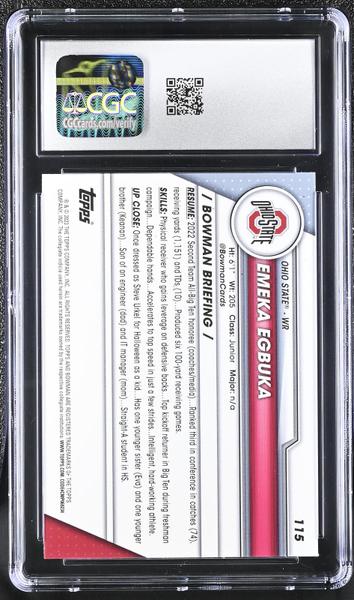 Emeka Egbuka 2023 University Sapphire #115 CGC 10
