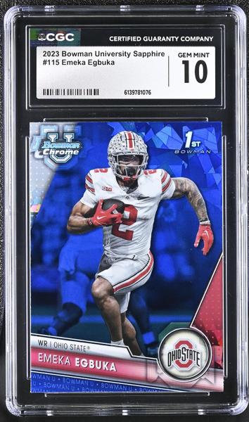 Emeka Egbuka 2023 University Sapphire #115 CGC 10