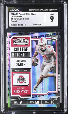 Jeremiah Smith Panini 2024-25 Ohio State Contenders #1 CGC 9-1