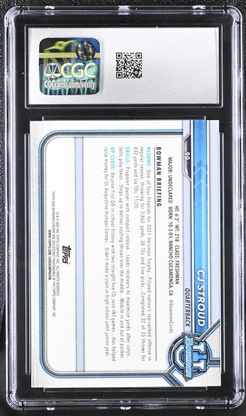 CJ Stroud Aqua Refractor 2022 University 200/299 #90 CGC 10