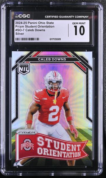 Caleb Downs Silver 2024-25 Ohio State Prizm Student Orientation #SO-7 CGC 10-1