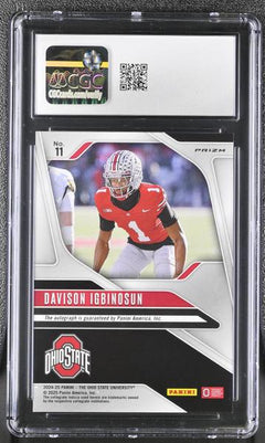 Davison Igbinosun Camo Pink 2024-25 Ohio State Prizm Autographs #11 CGC 10-2