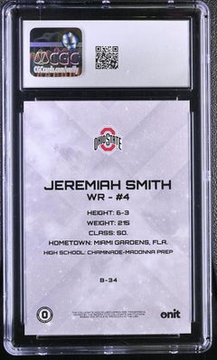 Jeremiah Smith 2025 Ohio State Buckeyes Gravity #B-34 CGC 10-2