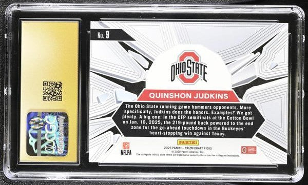 Quinshon Judkins 2025 Prizm Draft Picks Prizm Break #9 CGC PRISTINE 10-2