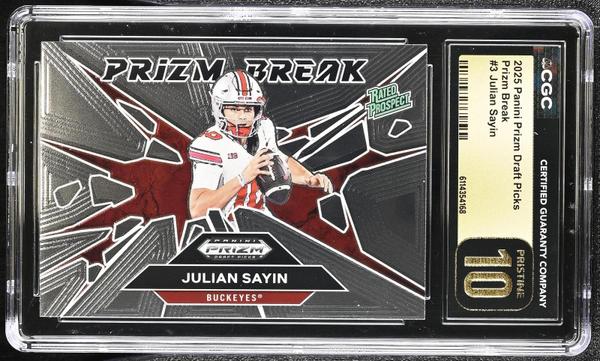 Julian Sayin 2025 Prizm Draft Picks Prizm Break #3 CGC PRISTINE 10