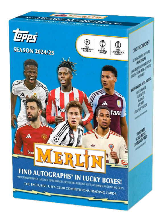 Product 2024-25 Topps Merlin UEFA Club Competitions Blaster Box *PRESALE** Link