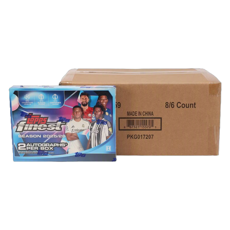2025/26 Topps UEFA Club Competitions Finest Soccer Hobby 8-Box Case-1