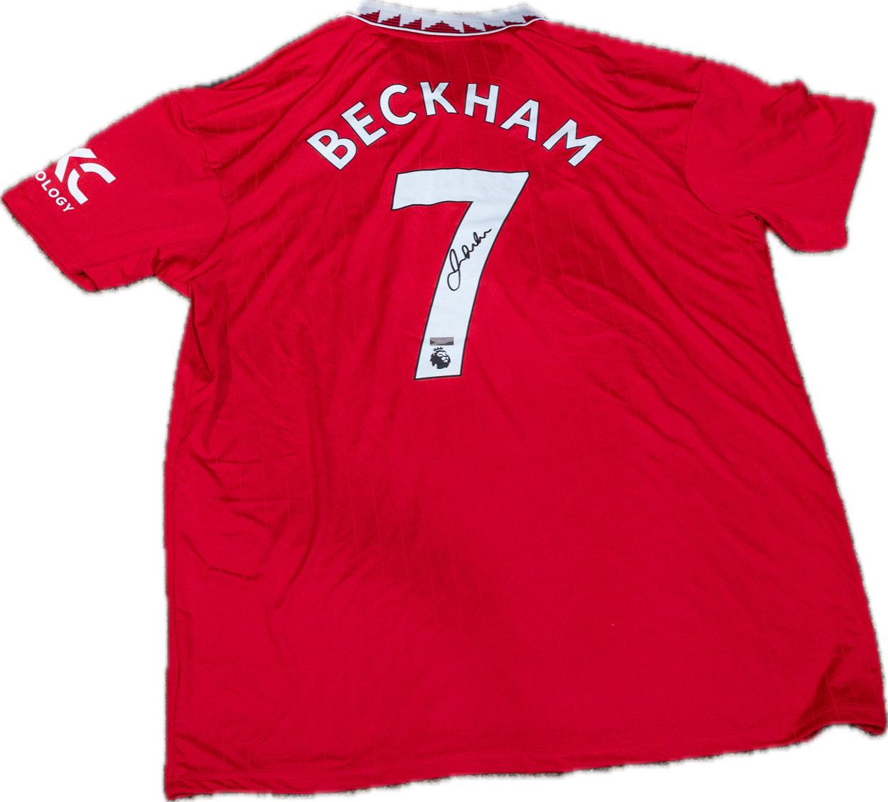 David Beckham Autographed #7 Manchester United 2022-23 Replica Home Jersey