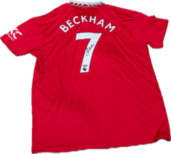 David Beckham Autographed #7 Manchester United 2022-23 Replica Home Jersey-1