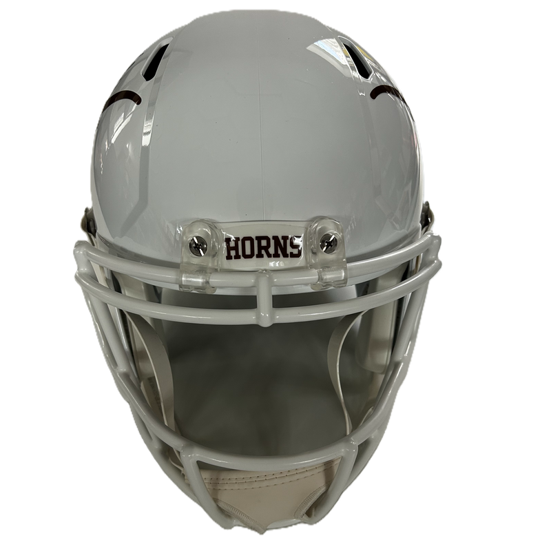 Arch Manning Autographed University of Texas Full-Size White Speed Replica Helmet-3
