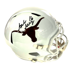 Arch Manning Autographed University of Texas Full-Size White Speed Replica Helmet-1