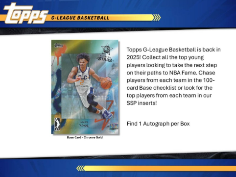 2024/25 Topps G League Basketball Hobby Box