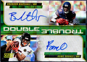 Brandon Marshall Rome Odunze 2025 Panini Score Green Double Trouble Auto SP 24/25