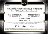 Chisholm Jr Rizzo Volpe 2024 Topps Triple Threads Bat Piece Patch Auto SP 19/36