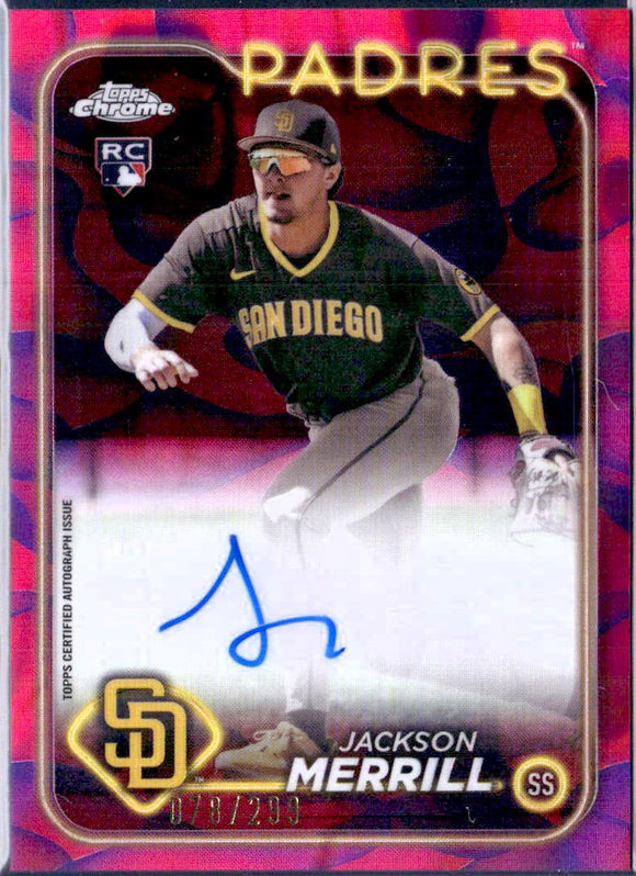 Product Jackson Merrill RC 2024 Topps Chrome Magenta Fuchsia Lava Lamp Rookie Auto SP 78/299 Link