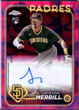 Jackson Merrill RC 2024 Topps Chrome Magenta Fuchsia Lava Lamp Rookie Auto SP 78/299