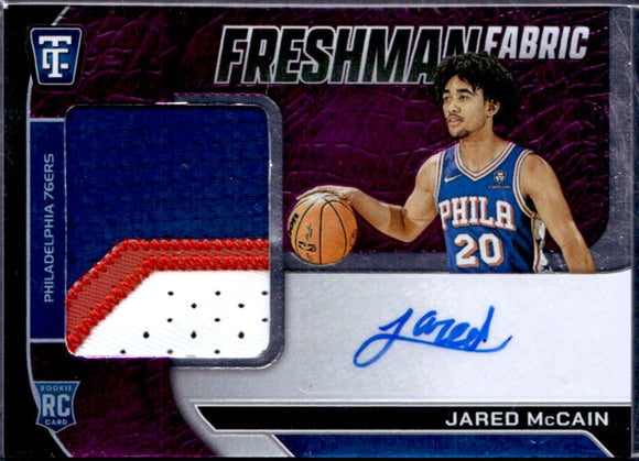 Product Jared Mccain RC 2024-25 Panini Totally Certified Purple Freshman Fabric Rookie Patch Auto SP 27/49 Link