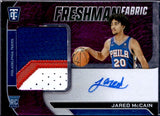 Jared Mccain RC 2024-25 Panini Totally Certified Purple Freshman Fabric Rookie Patch Auto SP 27/49