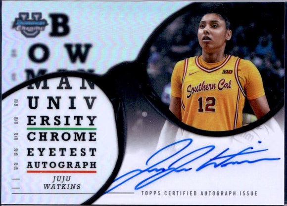 Product Juju Watkins RC 2024-25 Bowman U Chrome Eye Test Rookie Auto Link