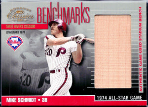 Mike Schmidt 2001 Donruss Classics Benchmarks Game Used Stadium Bench Piece