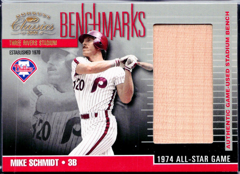 Mike Schmidt 2001 Donruss Classics Benchmarks Game Used Stadium Bench Piece-1