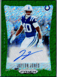 Jaylon Jones 2024 Panini Prizm Deca Green Shimmer FOTL Auto SP 9/25-1