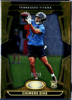 Chimere Dike RC 2025 Panini Certified Gold Mirror Rookie SP 5/10-1