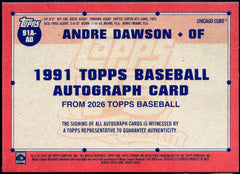 Andre Dawson 2026 Topps 1991 Throwback Blue Auto SP 34/150-2