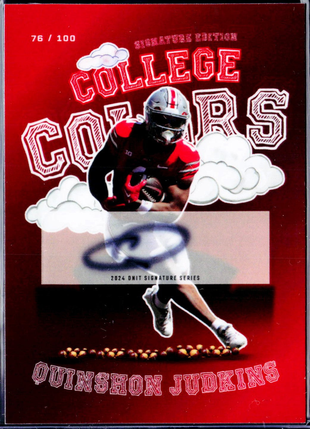 Quinshon Judkins RC 2024 Onit Ohio State College Colors Rookie Auto SP 76/100