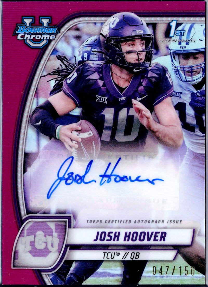 Josh Hoover RC 2025 Bowman U Chrome Purple Refractor Rookie Auto SP 47/150-1