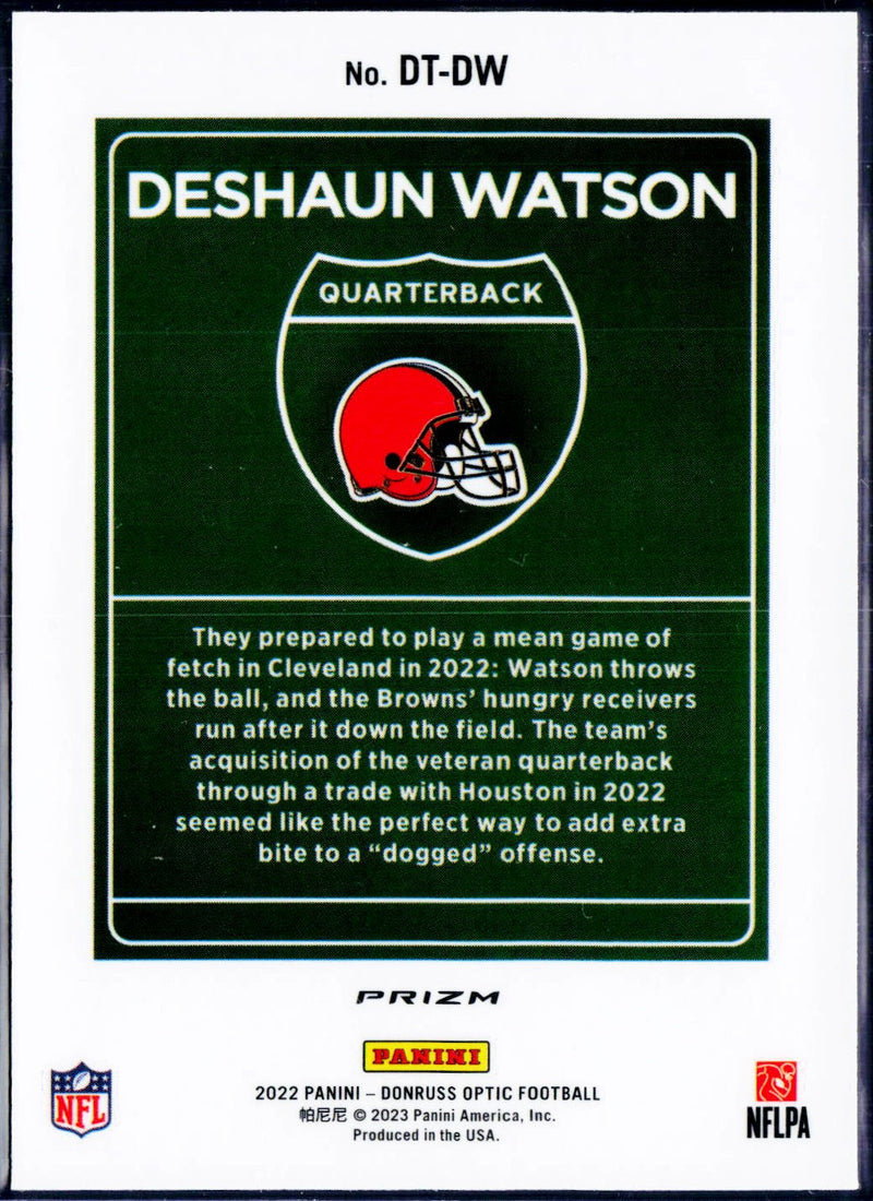 Deshaun Watson 2022 Donruss Optic Downtown! Case Hit SSP-2