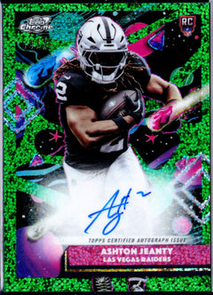 Ashton Jeanty RC 2025 Topps Cosmic Chrome Green Space Dust Rookie Auto SP 53/75-1