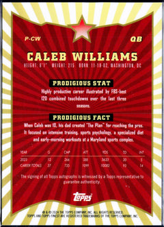 Caleb Williams RC 2024 Topps Finest Prodigies Rookie Auto-2