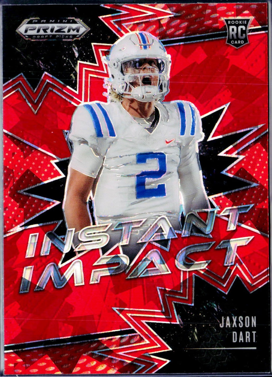 Jaxson Dart RC 2025 Panini Prizm Draft Red Ice Instant Impact Rookie-1