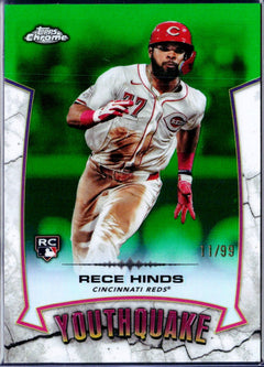 Rece Hinds RC 2025 Topps Chrome Green Refractor Youthquake Rookie SP 11/99-1