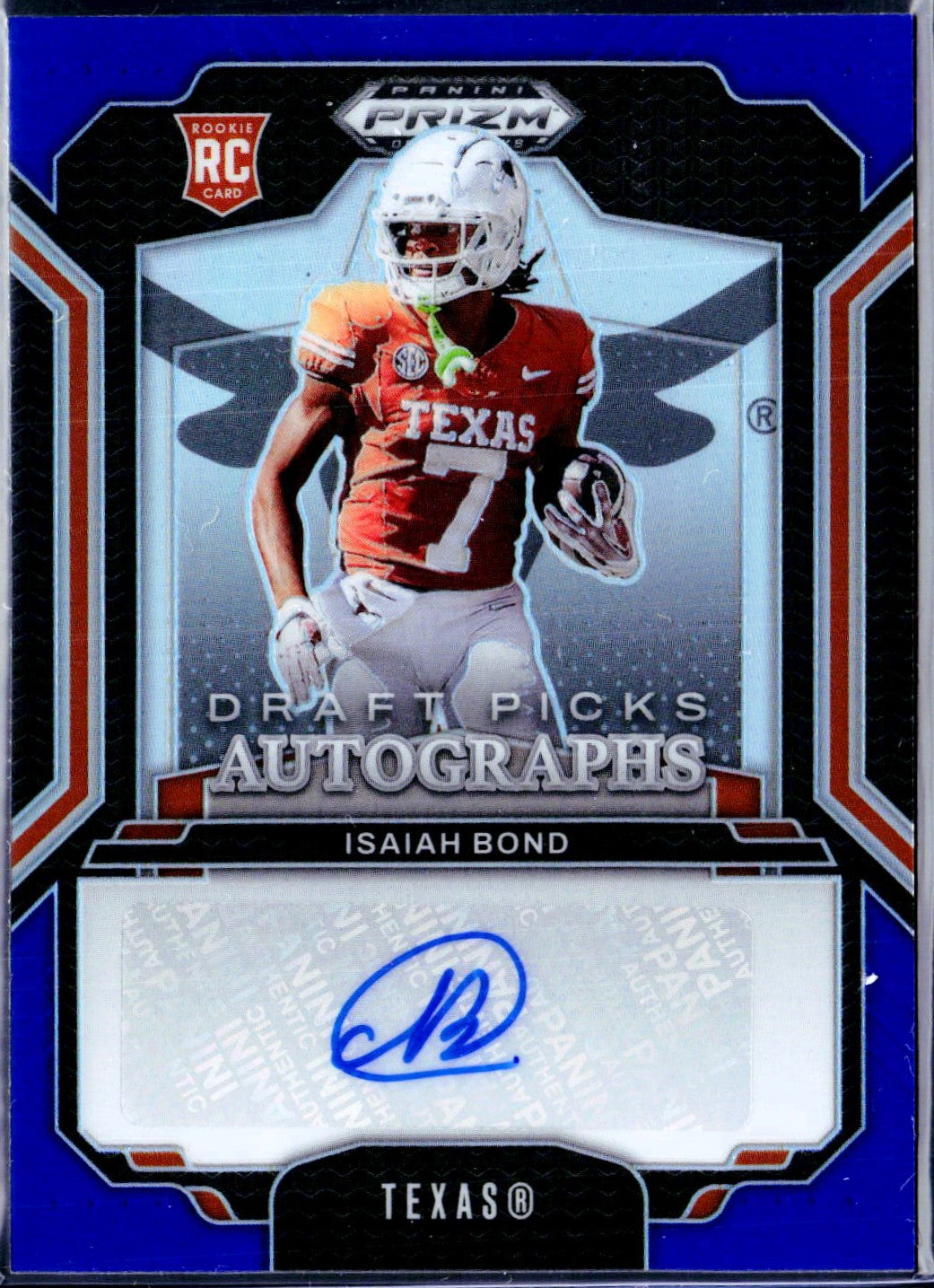 Isaiah Bond RC 2025 Panini Prizm Draft Blue Rookie Auto SP 31/75-1