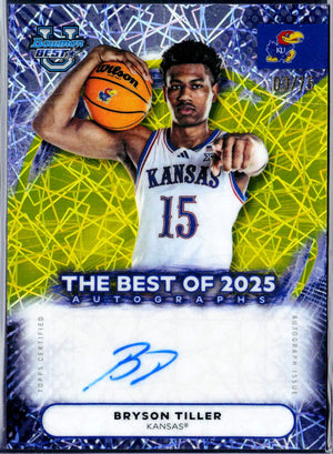 Bryson Tiller RC 2025 Bowman U Chrome Yellow Lazer Rookie Auto SP 3/75