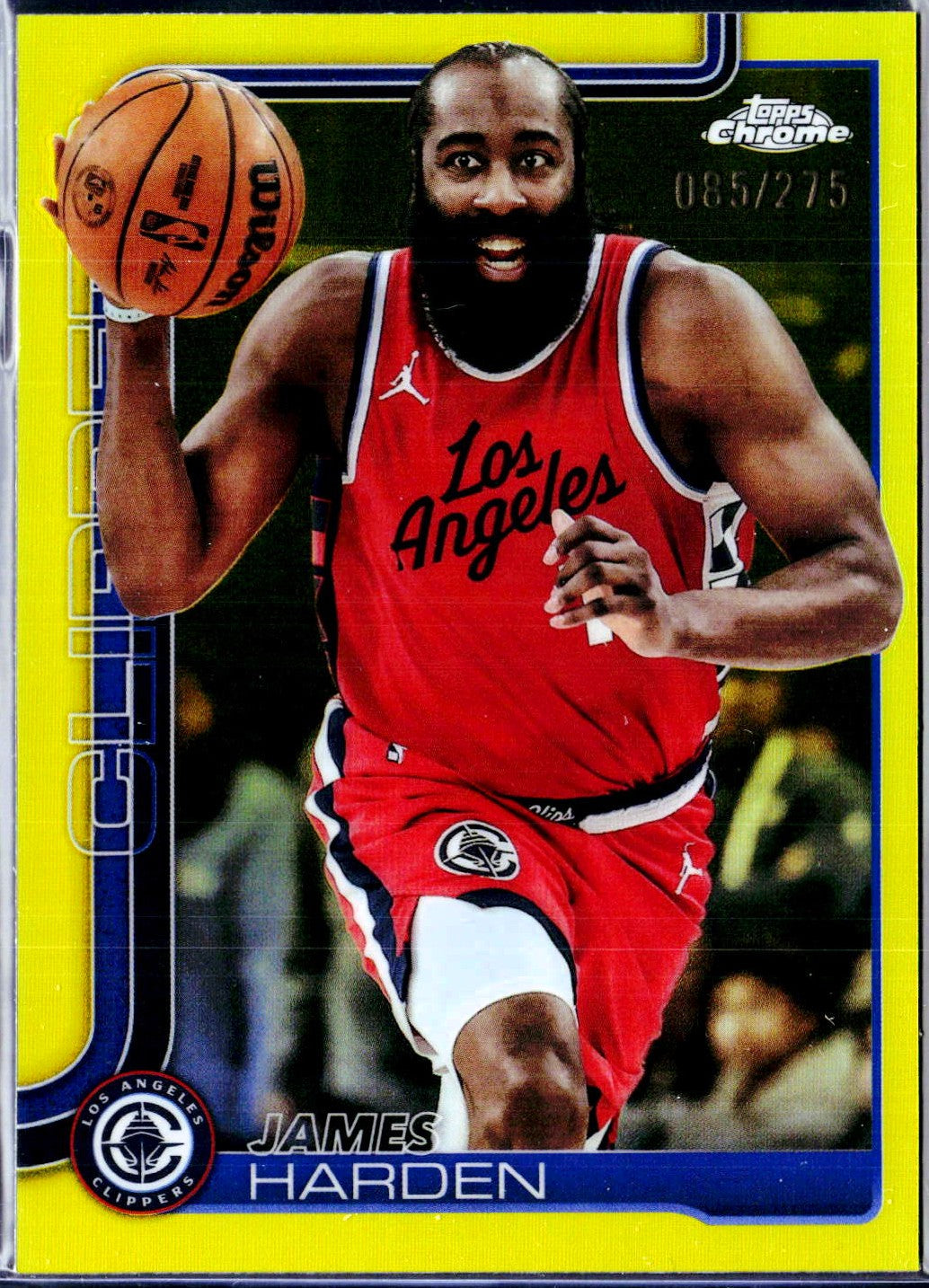 James Harden 2025-26 Topps Chrome Yellow Refractor SP 85/275-1