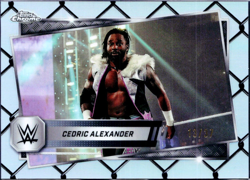 Cedric Alexander 2025 Topps Chrome WWE Cage Refractor SP 13/37-1