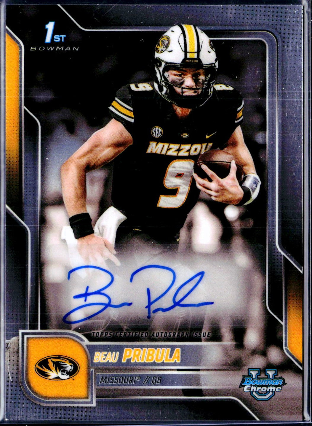 Beau Pribula RC 2025 Bowman University Chrome Rookie Auto