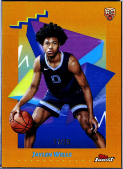 Jaylen Wells RC 2024-25 Topps Finest Gold Refractor Rookie SP 17/25-1