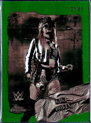 Gigi Dolin 2025 Topps Chrome Cactus Jack WWE Green Rodeo Rebels SP 5/99