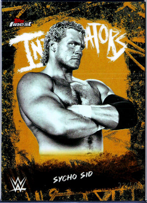Sycho Sid 2025 Topps Finest WWE Gold Refractor Intimidators SP 32/50