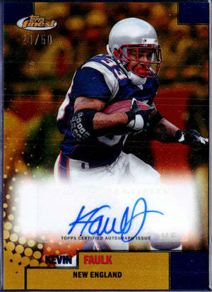 Kevin Faulk 2024 Topps Finest Gold Refractor Auto SP 24/50
