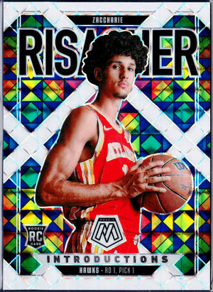 Zaccharie Risacher RC 2024-25 Panini Mosaic White Introductions Rookie SP 7/25