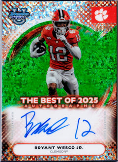 Bryant Wesco Jr RC 2025 Bowman U Best Green Mini Diamond Rookie Auto SP 43/99-1