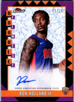 Ron Holland II RC 2024-25 Topps Finest Orange Geometric Rookie Auto SP 11/25-1