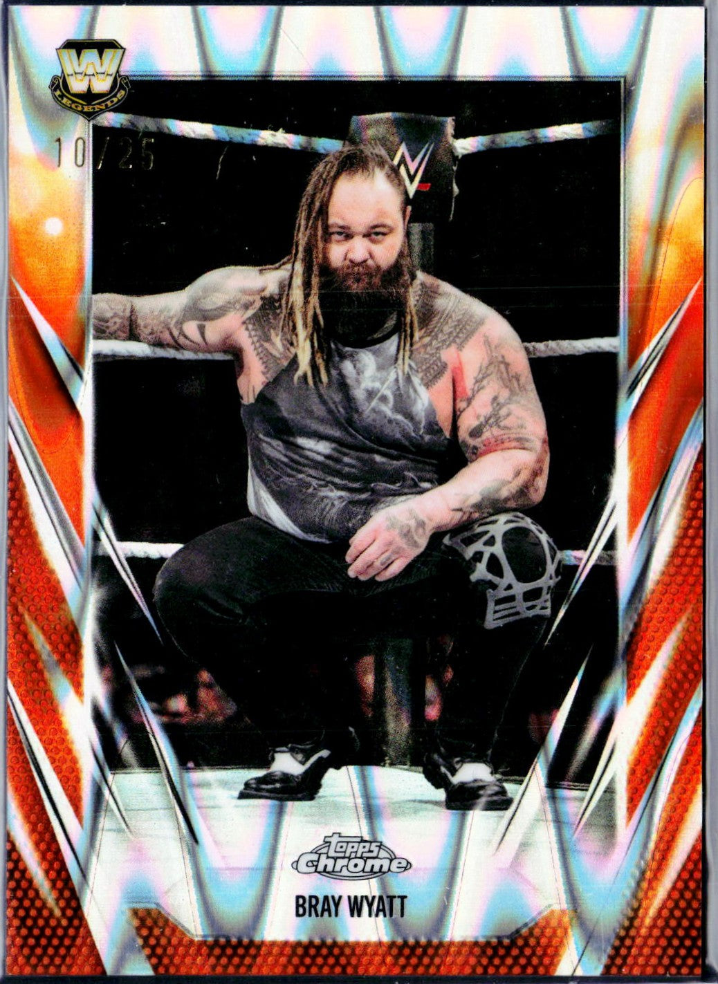 Bray Wyatt 2026 Topps Chrome WWE Orange Raywave Refractor SP 10/25
