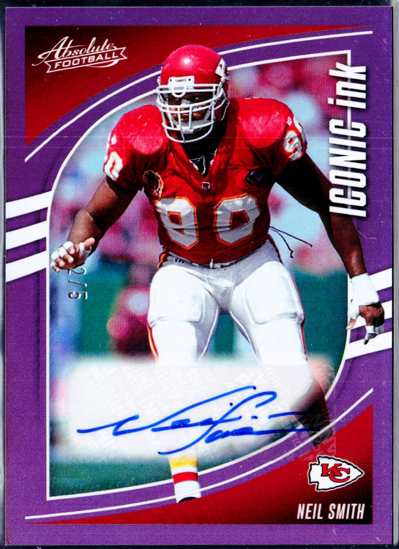 Neil Smith 2025 Panini Absolute Purple Iconic Ink Auto SP 2/5-1