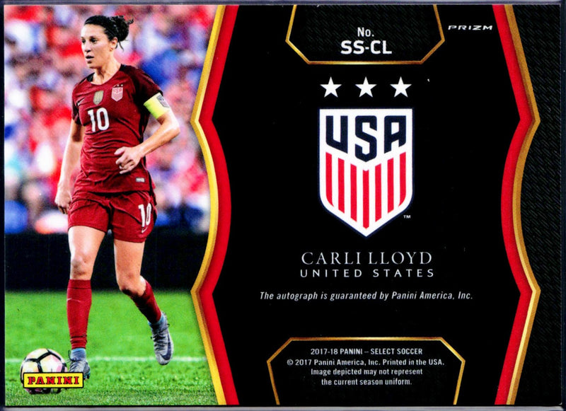 Carli Lloyd 2017-18 Panini Select Soccer Silver Auto-2